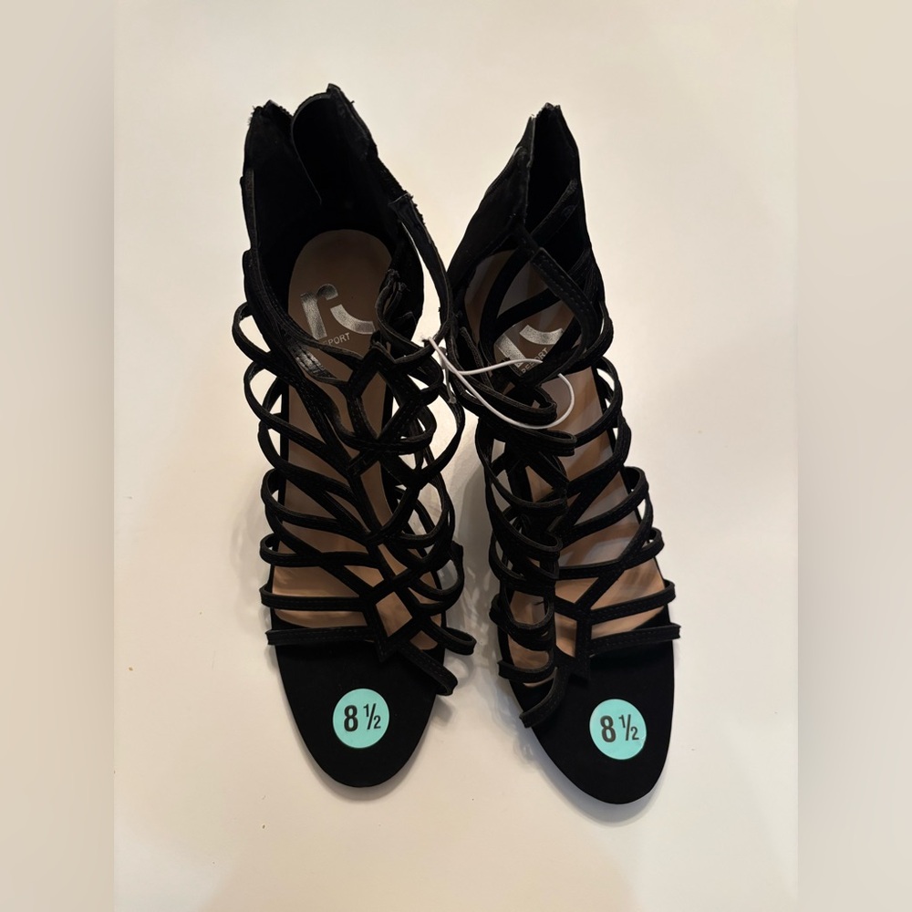 Report Black Heels Open Toe 8.5 Women’s Formal Dress Shoes New Without Box